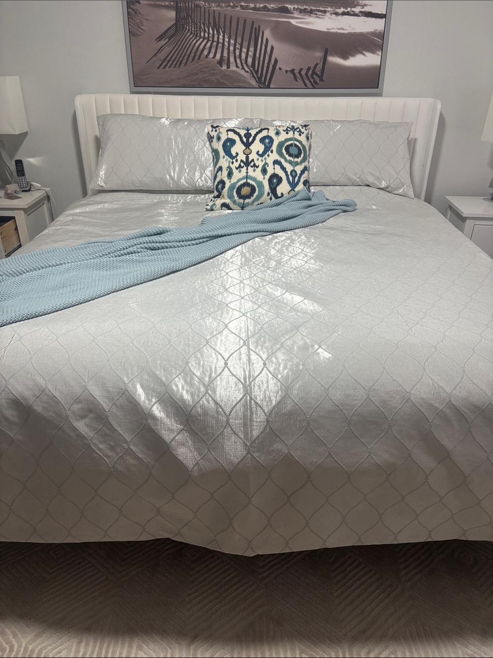 King size duvet cover and two king pillows covers